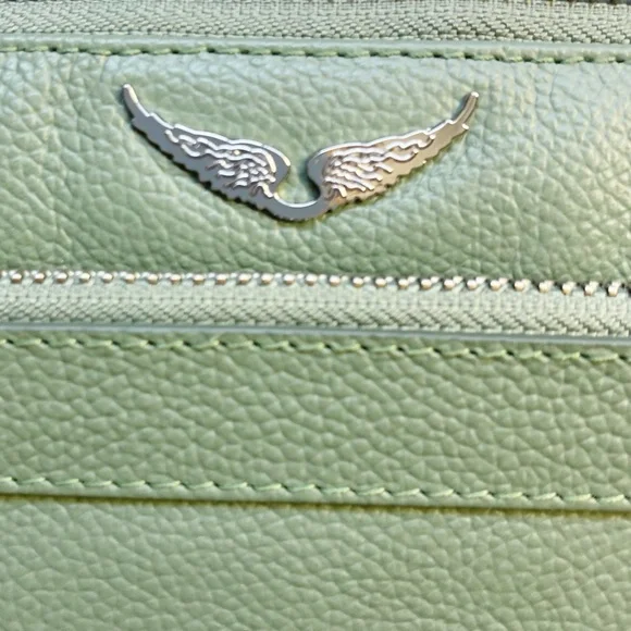 NWT Zadig & Voltaire Stella Wings Green Leather Crossbody Bag